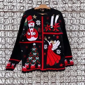 Vintage 80s 90s Nutcracker ugly Christmas holiday sweater LARGE